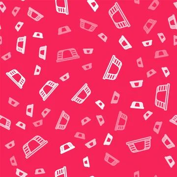 White line Monkey bar icon isolated seamless pattern on red background. Vector Stock Illustration