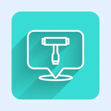 White line Multi-Function All-In-One portable skate tool T-tool for skateboard Stock Illustration