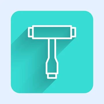 White line Multi-Function All-In-One portable skate tool T-tool for skatebo.. Stock Illustration