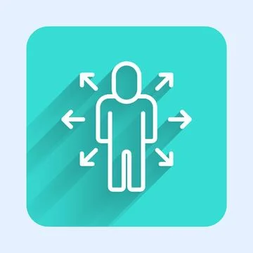 White line Multitasking manager working icon isolated with long shadow イラスト素材