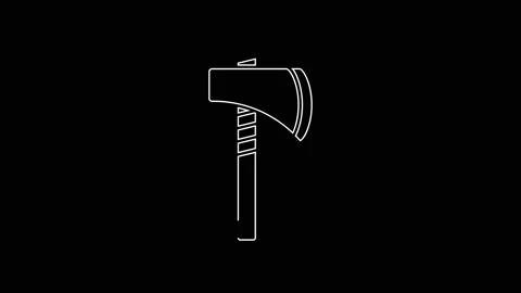 White line Native american tomahawk axe icon isolated on black background. 4K Stock-Footage 167597307