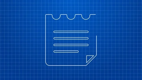 White line Notebook icon isolated on blue background. Spiral notepad icon Video stock 169310541