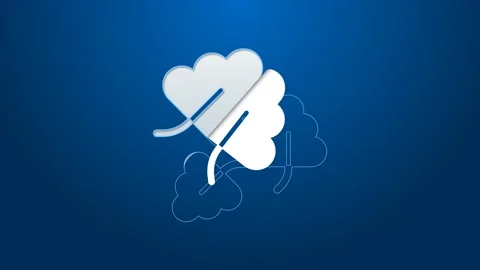 White line Oak leaf icon isolated on blue background. 4K Video motion graphic 库存影片 167865960