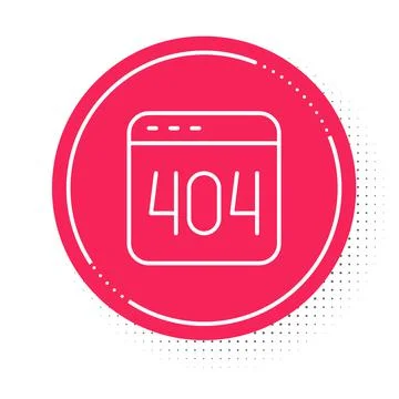 White line Page with a 404 error icon isolated on white background. Template イラスト素材
