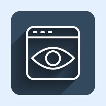 White line Personal information collection icon isolated with long shadow Illustrazione stock
