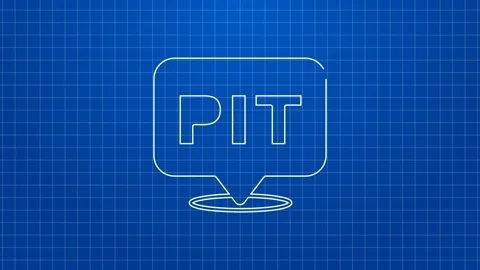 White line Pit stop icon isolated on blue background. 4K Video motion graphic Stock Footage 169324099