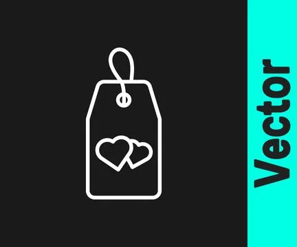 White line Please do not disturb with heart icon isolated on black background Illustration