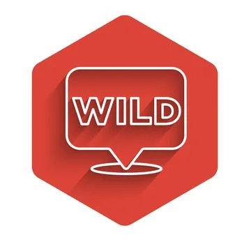 White line Pointer to wild west icon isolated with long shadow. Western イラスト素材
