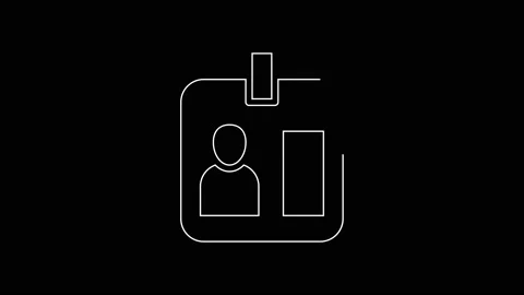 White line Press journalist vertical badge icon isolated on black background Video stock 167604713