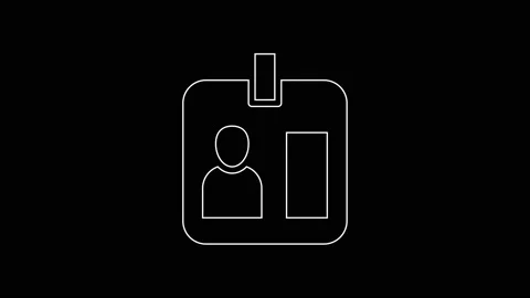 White line Press journalist vertical badge icon isolated on black background Video stock 225648667
