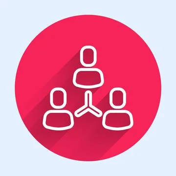 White line Project team base icon isolated with long shadow. Business analysis 스톡 일러스트