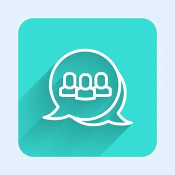 White line Project team base icon isolated with long shadow background. Busin イラスト素材