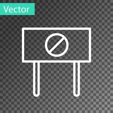 White line Protest icon isolated on transparent background. Meeting, proteste Stock Illustration