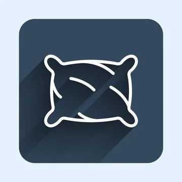 White line Rectangular pillow icon isolated with long shadow background. Cushion イラスト素材