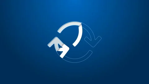 White line Refresh icon isolated on blue background. Reload symbol. Rotation Stock Footage 144145448
