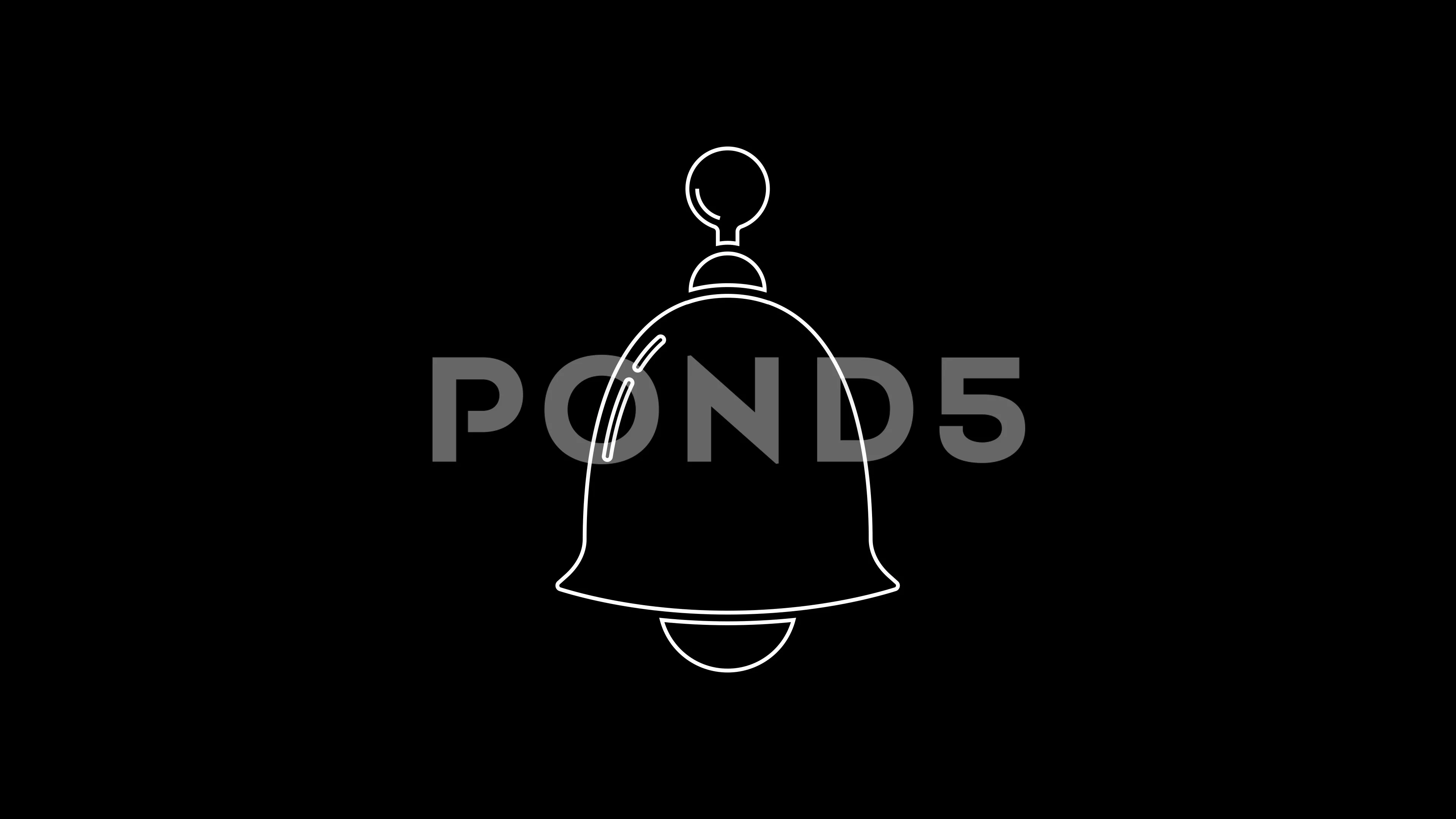 White Line Ringing Bell Icon Isolated On Stock Video Pond5