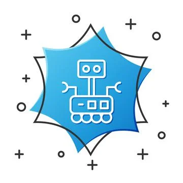 White line Robot icon isolated on white background. Artificial intelligence Stock Illustration