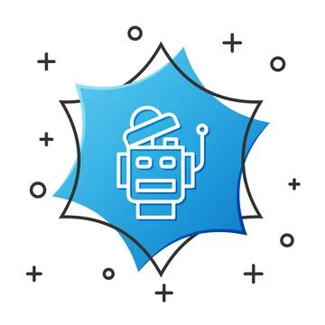 White line Robot icon isolated on white background. Artificial intelligence Illustrazione stock