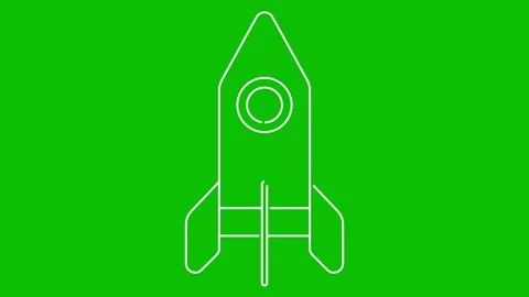 White line rocket green Stock Footage 281730011