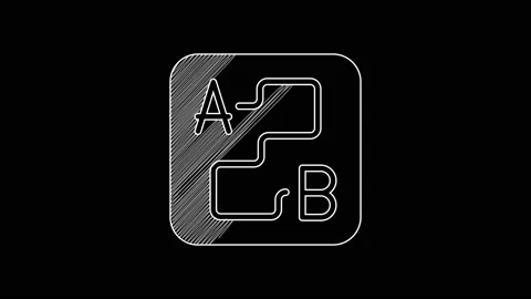 White line Route location icon isolated on black background. Map pointer sign Stock Footage 203588293