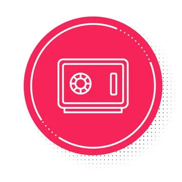White line Safe icon isolated on white background. The door safe a bank vault Stock-Illustration