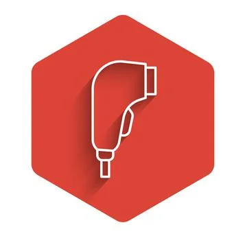 White line Scanner scanning bar code icon isolated with long shadow background Stock-Illustration