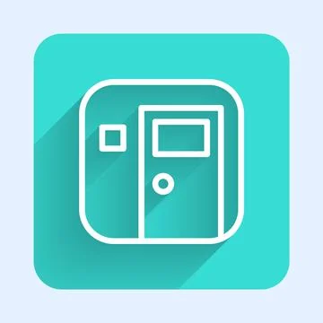 White line School classroom icon isolated with long shadow. Back to school Stock Illustration