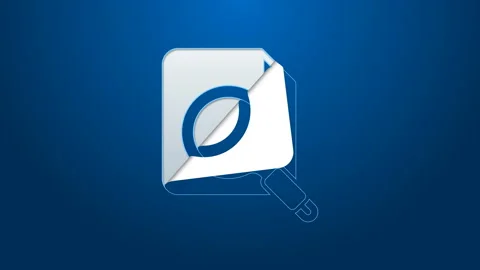 White line Search concept with folder icon isolated on blue background Stock Footage 144352380
