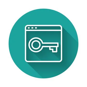 White line Secure your site with HTTPS, SSL icon isolated with long shadow Stockillustratie