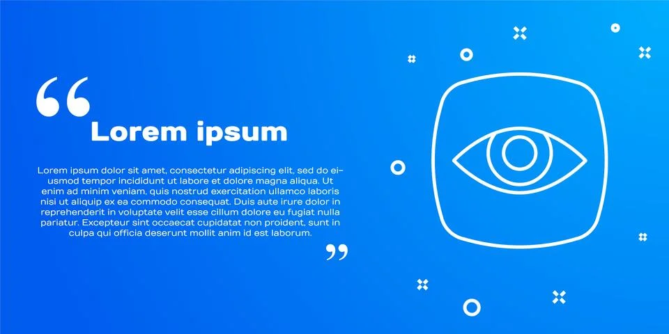 White line Security camera icon isolated on blue background. Vector Stock Illustration