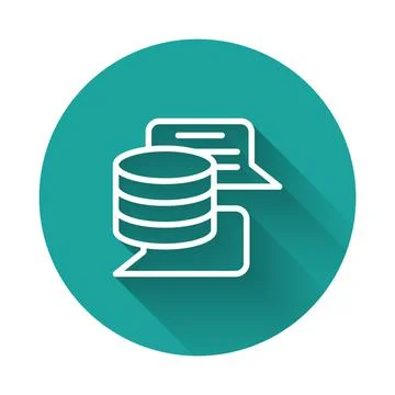 White line Server, Data, Web Hosting icon isolated with long shadow background 스톡 일러스트