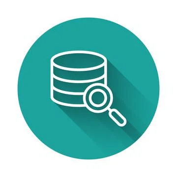 White line Server, Data, Web Hosting icon isolated with long shadow background Stock Illustration
