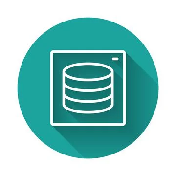 White line Server, Data, Web Hosting icon isolated with long shadow background 스톡 일러스트