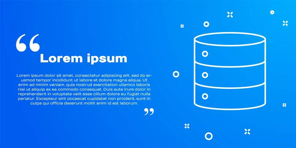 White line Server, Data, Web Hosting icon isolated on blue background. Vector Stock Illustration