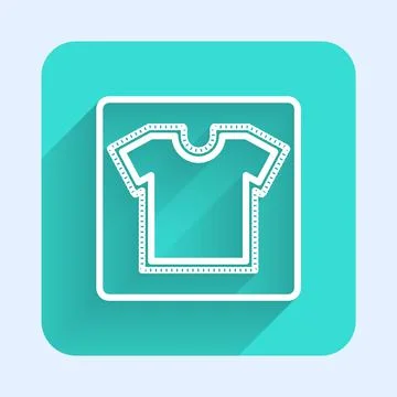 White line Sewing pattern icon isolated with long shadow. Markings for sewing Illustrazione stock