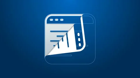 White line Software, web developer programming code icon isolated on blue Stock Footage 144352412