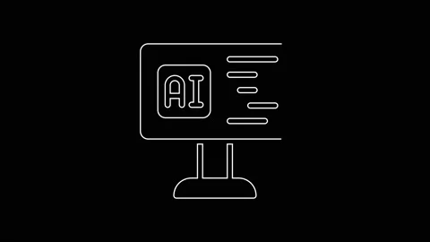 White line Software, web developer programming code icon isolated on black Stock Footage 167595390