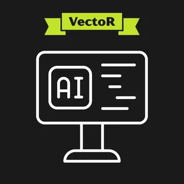 White line Software, web developer programming code icon isolated on black 스톡 일러스트