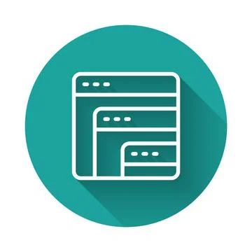 White line Software, web developer programming code icon isolated with long Illustrazione stock