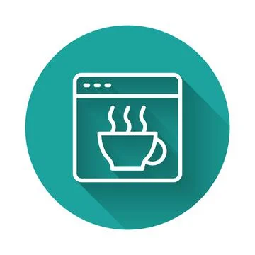 White line Software, web developer programming code icon isolated with long Stock Illustration