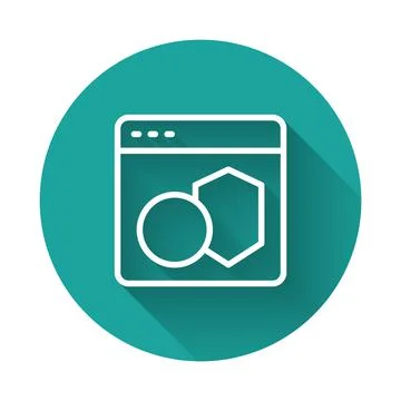 White line Software, web developer programming code icon isolated with long 스톡 일러스트