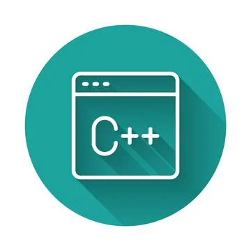 White line Software, web developer programming code icon isolated with long.. イラスト素材