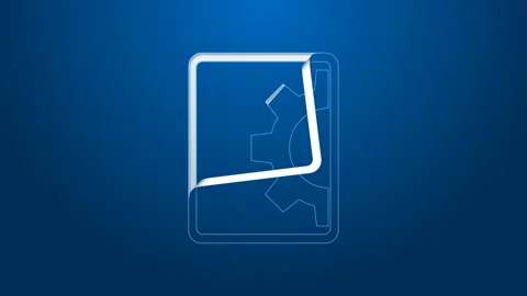 White line Software, web development, programming concept icon isolated on blue Stock Footage 144299108