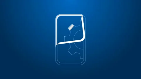 White line Software, web development, programming concept icon isolated on blue Stock Footage 144299146