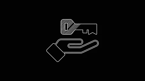 White line Solution to the problem in psychology icon isolated on black Stock Footage 203619336