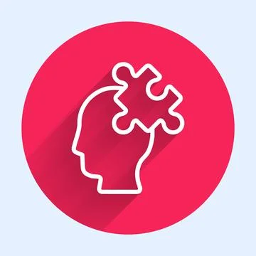 White line Solution to the problem in psychology icon isolated with long shadow 스톡 일러스트