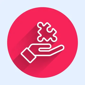 White line Solution to the problem in psychology icon isolated with long shadow Stock Illustration