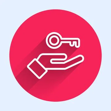 White line Solution to the problem in psychology icon isolated with long shadow Stock Illustration