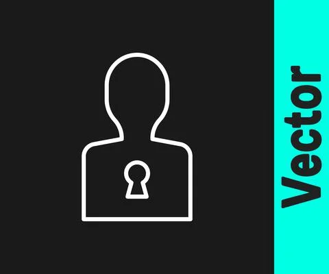 White line Solution to the problem in psychology icon isolated on black 스톡 일러스트