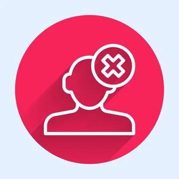 White line Solution to the problem in psychology icon isolated with long shadow Stockillustratie